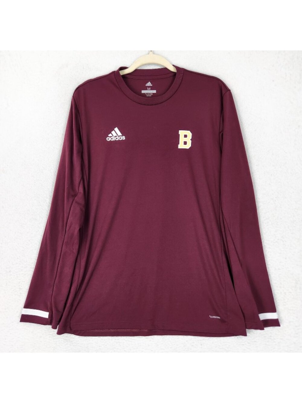 Adidas Shirt Mens Medium Burgundy Climacool Long Sleeve Athletic Training Top
